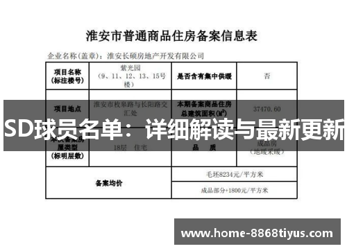 SD球员名单：详细解读与最新更新